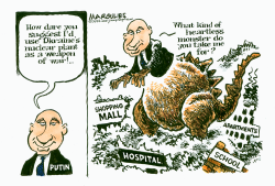PUTIN AND UKRAINE NUCLEAR PLANT by Jimmy Margulies