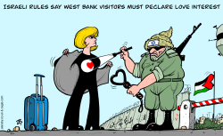 WEST BANK VISITORS MUST DECLARE LOVE INTEREST by Emad Hajjaj