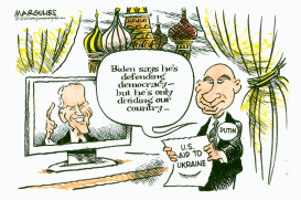 BIDEN DEFENDS DEMOCRACY by Jimmy Margulies
