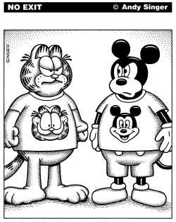GARFIELD VERSUS MICKEY MOUSE by Andy Singer