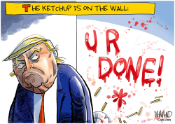 WRITING ON THE WALL FOR TRUMP by Dave Whamond