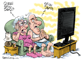 TOO MUCH QUEEN ON TV by Daryl Cagle