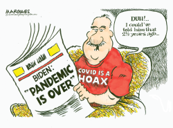 BIDEN SAYS PANDEMIC IS OVER by Jimmy Margulies