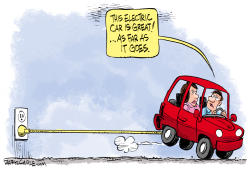 ELECTRIC CAR RANGE by Daryl Cagle