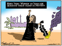 IRANIAN WOMEN REVOLT by Bob Englehart