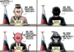 PUTIN'S SPELLS IT OUT by Kevin Siers