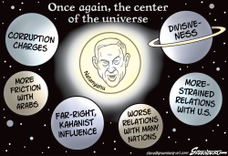 NETANYAHU AT THE CENTER OF ISRAEL'S UNIVERSE by Steve Greenberg