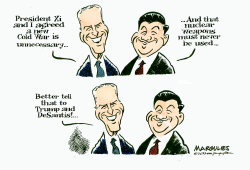 BIDEN AND XI, TRUMP AND DE SANTIS by Jimmy Margulies