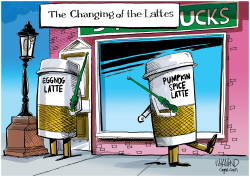 CHANGING OF THE LATTES by Dave Whamond