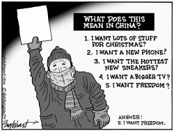 CHINA PROTESTS by Bob Englehart
