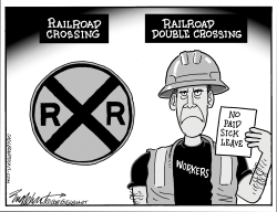 RAILROAD WORKERS SCREWED by Bob Englehart