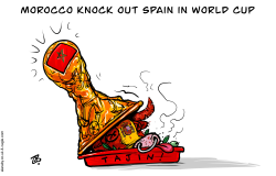 MOROCCO KNOCK OUT SPAIN IN WORLD CUP  by Emad Hajjaj