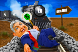 ORBAN BLOCKING EU-UKRAINE AID PLAN by Bart van Leeuwen