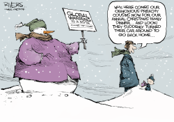 CLIMATE CHANGE SNOWMAN  by Rivers