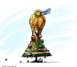 WORLD CUP IS CHRISTMAS TREE  by Emad Hajjaj