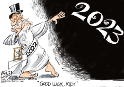 NEW YEAR’S LAUNCH by Pat Bagley