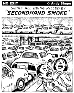 SECOND HAND CAR SMOKE IS KILLING US by Andy Singer