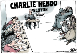 CHARLIE HEBDO HITS BULL'S EYE AGAIN by Jos Collignon