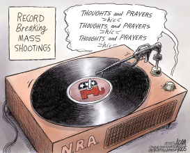 RECORD MASS SHOOTINGS IN JANUARY by Adam Zyglis