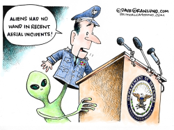 AERIAL OBJECTS AND ALIENS by Dave Granlund