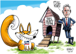 FOX IN THE HENHOUSE by Dave Whamond