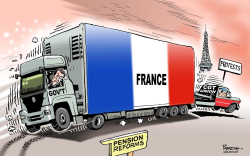 FRENCH PENSION PROTESTS by Paresh Nath