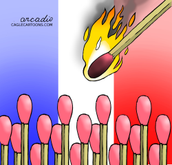 FRANCE ABOUT TO LIGHT UP. by Arcadio Esquivel