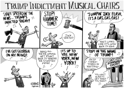 TRUMP INDICTMENT MUSICAL CHAIRS by Dave Whamond