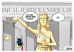BLIND JUSTICE DOES NOT KNOW WHO TRUMP IS by R.J. Matson