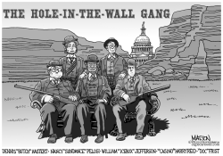 THE HOLE-IN-THE-WALL GANG CONGRESS-GRAYSCALE by R.J. Matson