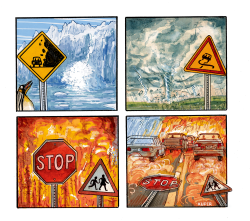 CLIMATE WARNING SIGNS  by Peter Kuper