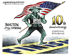BOSTON MARATHON BOMBING 10TH by Dave Granlund