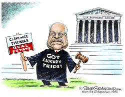 CLARENCE THOMAS TRIPS AND REAL ESTATE by Dave Granlund