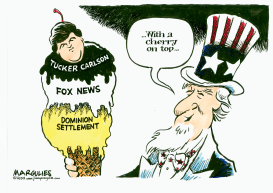 FOX NEWS SETTLEMENT AND TUCKER CARLSON by Jimmy Margulies