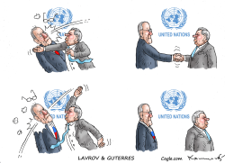 LAVROV AND GUTERRES by Marian Kamensky