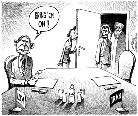 U.S. READY TO TALK TO IRAN by Patrick Chappatte