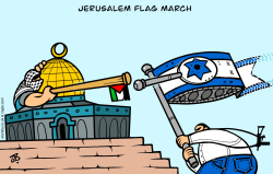 JERUSALEM FLAG MARCH ! by Emad Hajjaj