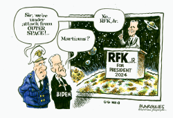 BIDEN UNDER ATTACK FROM OUTER SPACE by Jimmy Margulies