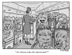 AIRPLANE SPECIAL MEAL by Peter Kuper