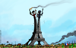 PROTESTS IN FRANCE  by Emad Hajjaj