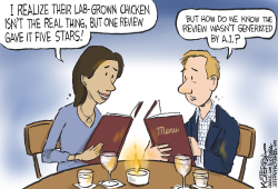 ORDERING THE LAB-GROWN CHICKEN  by Jeff Koterba