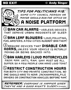 NOISE PLATFORM PROPOSAL FOR CITY POLITICIANS by Andy Singer