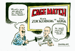 ZUCKERBERG-MUSK CAGE MATCH by Jimmy Margulies