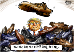 WAITING FOR THE OTHER SHOE by Dave Whamond