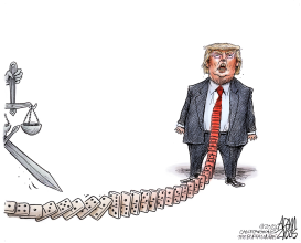 DOMINOES OF JUSTICE by Adam Zyglis
