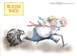 TRUMP AND BIDEN RACE by Dick Wright