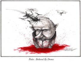 PUTIN: BOTHERED BY DRONES by Dale Cummings