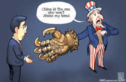 CHINA IS THE ONE WHO WON'T SHAKE MY HAND by Luojie