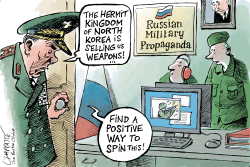 NORTH KOREA TO SUPPLY WEAPONS TO RUSSIA by Patrick Chappatte