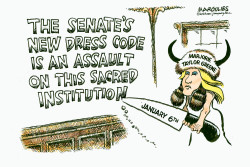 MARJORIE TAYLOR GREENE AND SENATE'S NEW DRESS CODE by Jimmy Margulies